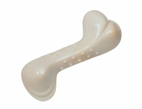Speelgoed hond TPR been vanille 14cm S