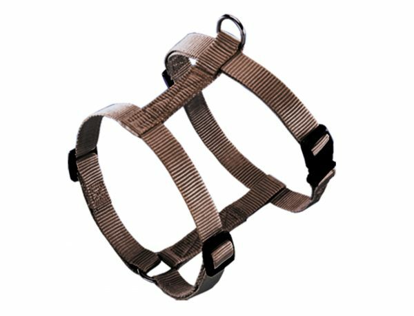 Harnas hond nylon Classic bruin 10mmx14-20cm