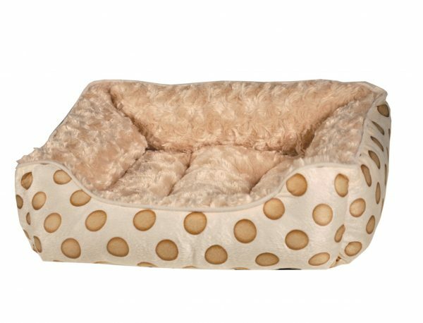 Hondenmand rectg Dots beige/bruin 45x40cm
