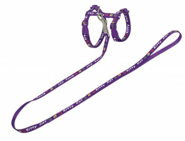 HR+LB Kitty cat 15-22/30-32cm+8mmx120cm paars