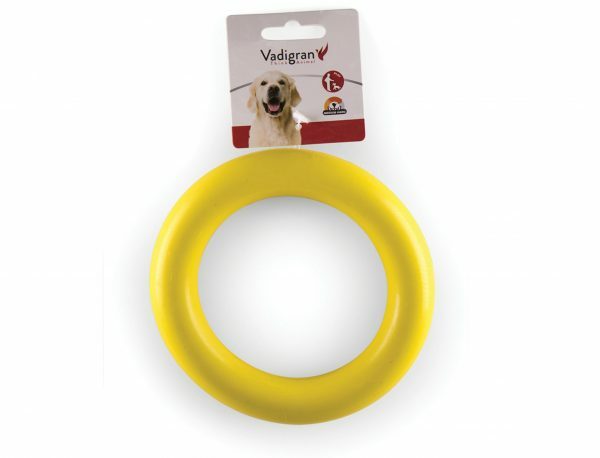 Speelgoed hond rubber ring geel Ø15cm