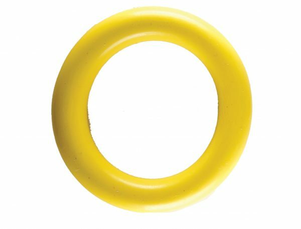 Speelgoed hond rubber ring geel Ø15cm