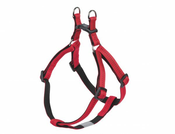 Harnas hond nylon Soft Grip rood 20mmx50-72cm
