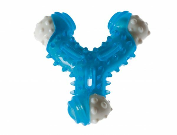 Speelgoed hond TPR driebeen blauw 11,5cm