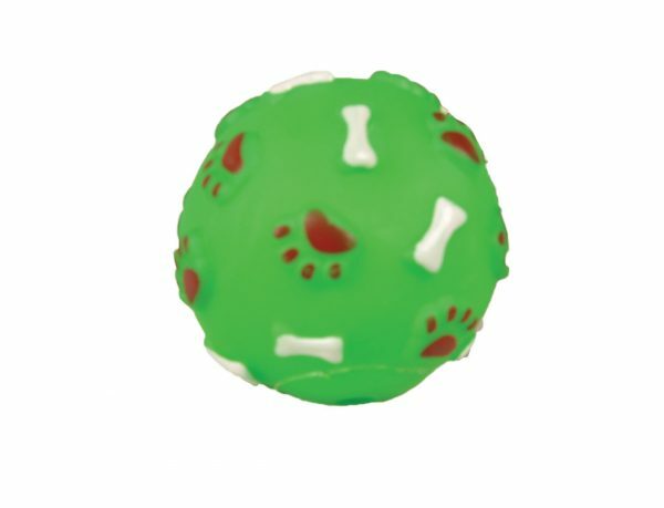 Speelgoed hond vinyl pieper bal groen 7cm