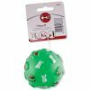 Speelgoed hond vinyl pieper bal groen 7cm