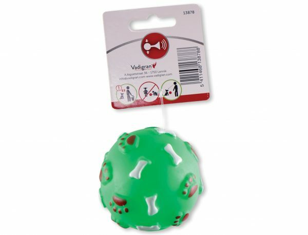 Speelgoed hond vinyl pieper bal groen 7cm