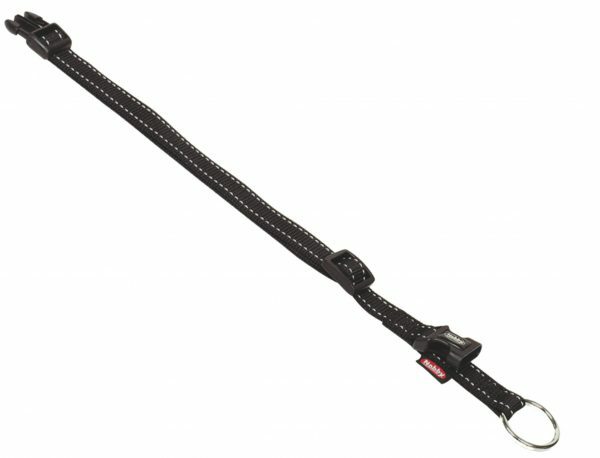 Halsband nylon Classic Reflect zwart 10mmx20-35cm