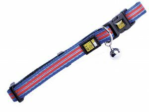 Halsband kat Hampton Strip Blue 10 mm x 21-33 cm