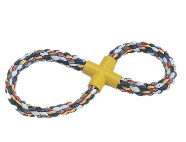 Speelgoed hond katoen 8-vormig multicolor 250gr