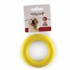 Speelgoed hond rubber ring geel Ø9cm