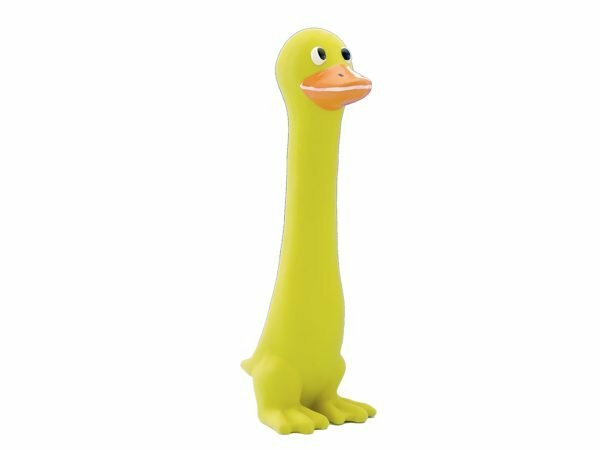Speelgoed hond latex eend slungel geel 18cm