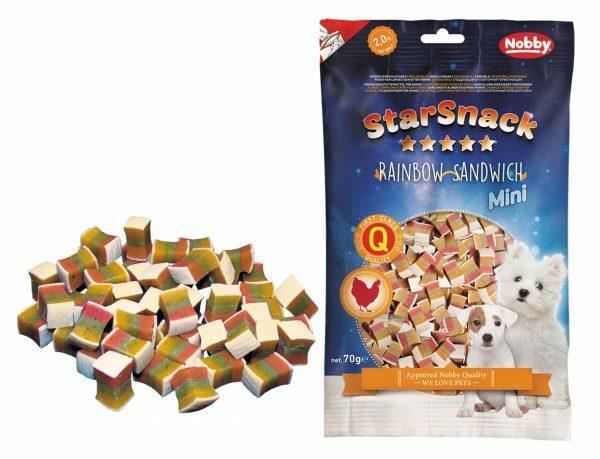 Snack hond mini regenboog sandwich 70gr