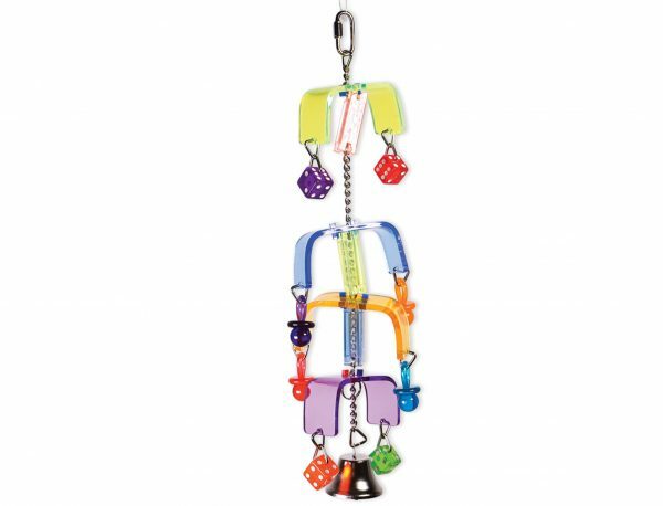 Plexi speelgoed draaimolen+teerlingen+bel 30cm