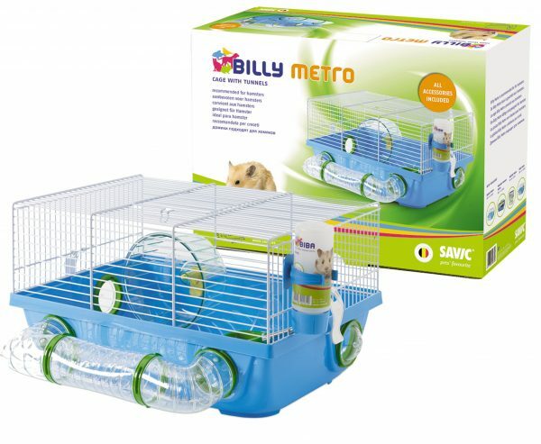 Kooi hamster Billy Metro wit/blauw 42,5x38x23cm