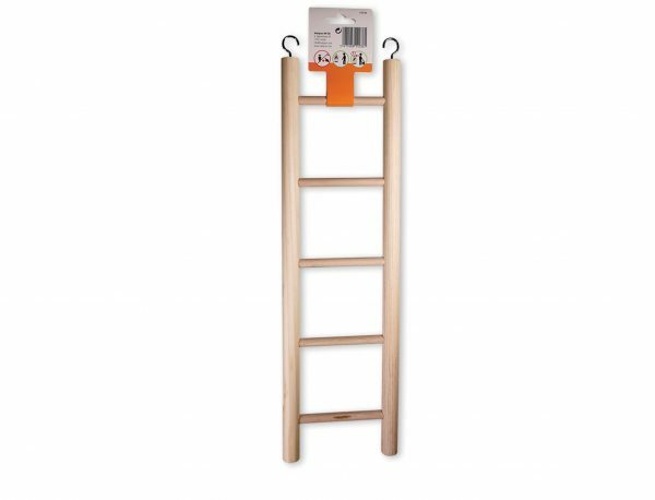 Speelgoed vogel hout ladder 5 sporten 48x14cm