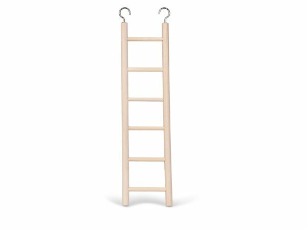 Speelgoed vogel hout ladder 6 sporten 28x7 cm