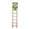 Speelgoed vogel hout ladder 6 sporten 28x7 cm