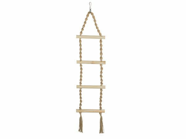 Speelgoed vogel sisal touwladder 4 sporten 73cm