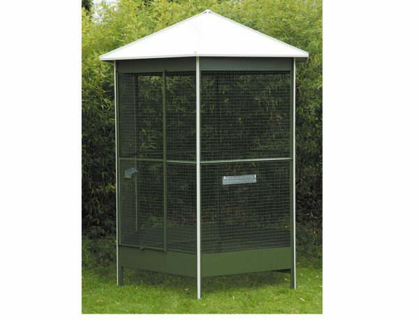 Volière nr18 groen wit dak 195x195x230cm A-B-C-D