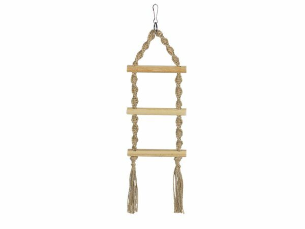 Speelgoed vogel sisal touwladder 3 sporten 43cm