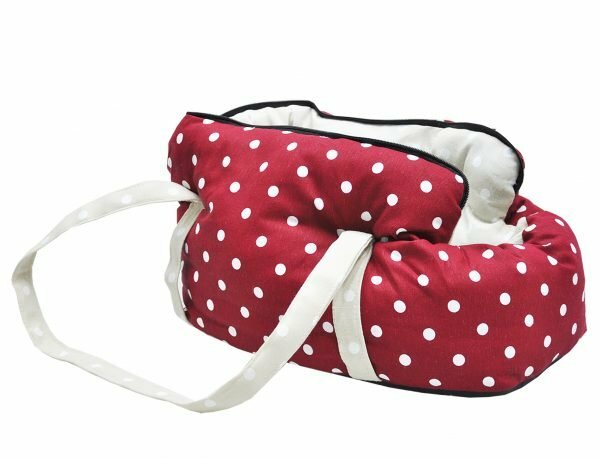 Draagtas Dots bordeaux/beige 40cm