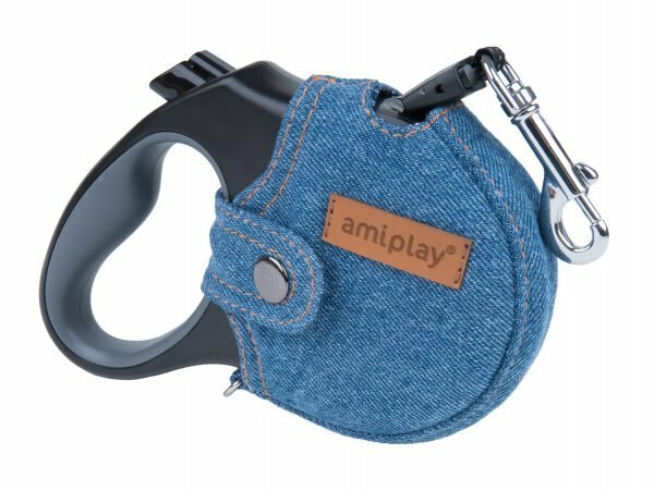 Ami Hoes Leiband Denim intrekbaar blauw L