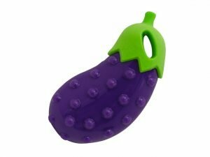 Speelgoed hond TPR aubergine 14 cm popcorn