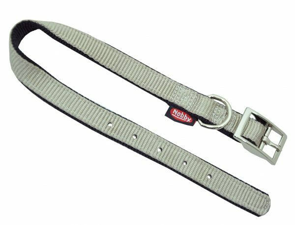Halsband nylon dubbel zwart/grijs 25mmx65cm