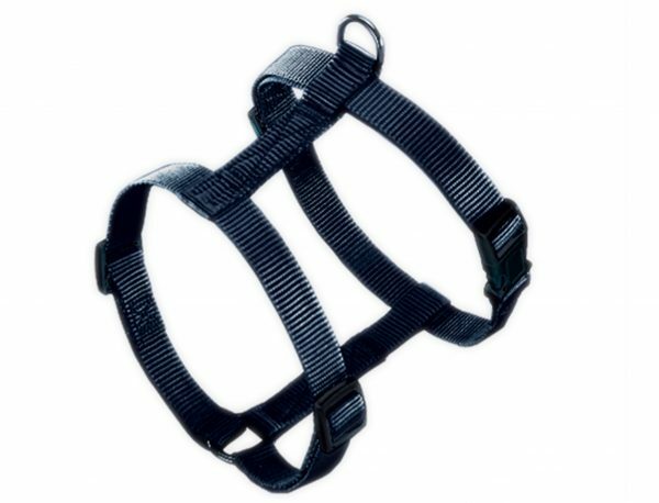 Harnas hond nylon Classic zwart 15mmx30-50cm