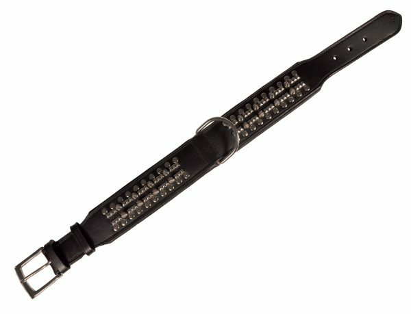 Halsband Delgado Leder zwart 55 cm x 50 mm