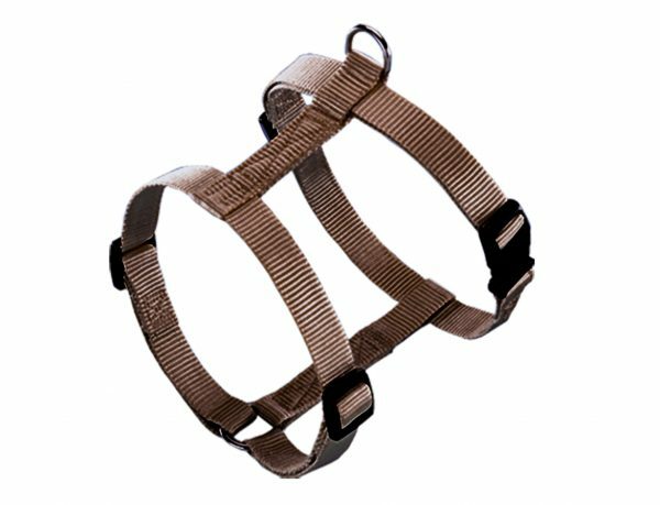 Harnas hond nylon Classic bruin 25mmx70-90cm