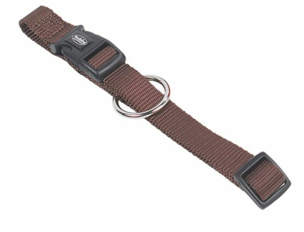 Halsband hond nylon Classic bruin 25mmx50-65cm
