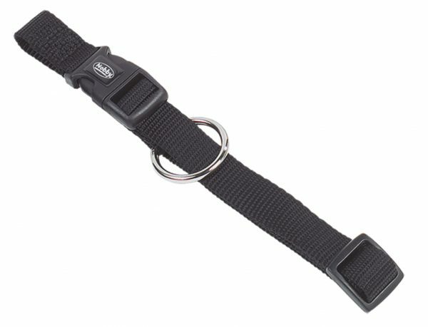 Halsband hond nylon Classic zwart 25mmx50-65cm