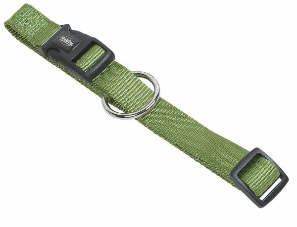 Halsband hond nylon Classic groen 10mmx13-20cm