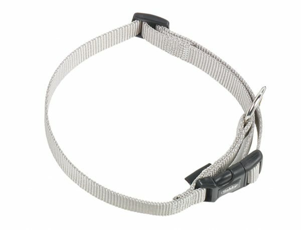 Halsband hond nylon Classic grijs 10mmx13-20cm