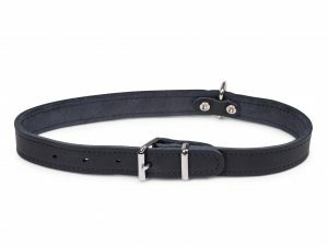 Halsband geolied leder zwart 52cmx22mm L