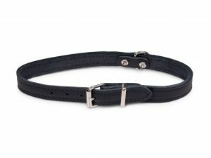 Halsband geolied leder zwart 47cmx18mm M-L