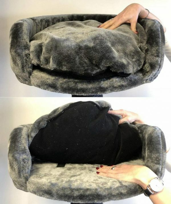 Ligbak Rond Ø 50 cm  + Kussen Dark Grey