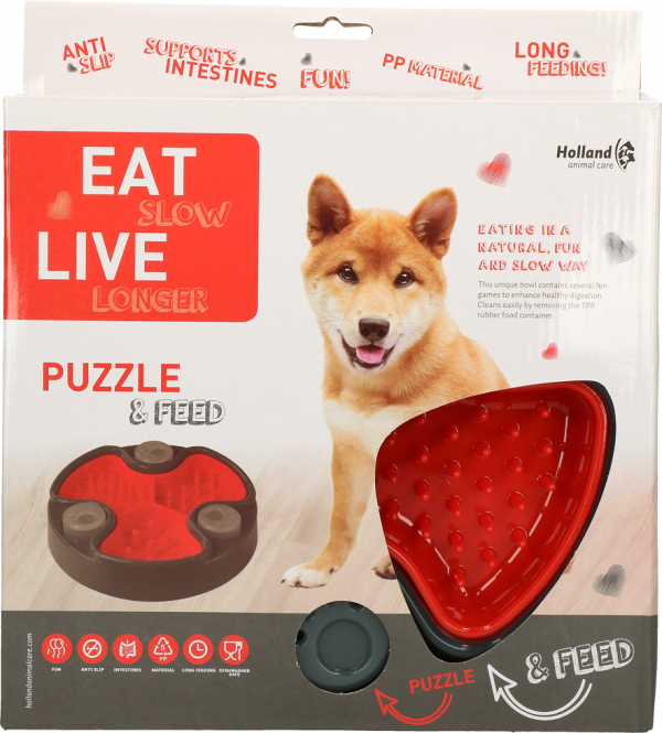 Eat Slow Live Longer Puzzle and Feed Red