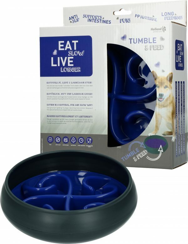 Eat Slow Live Longer Tumble Feeder Blue