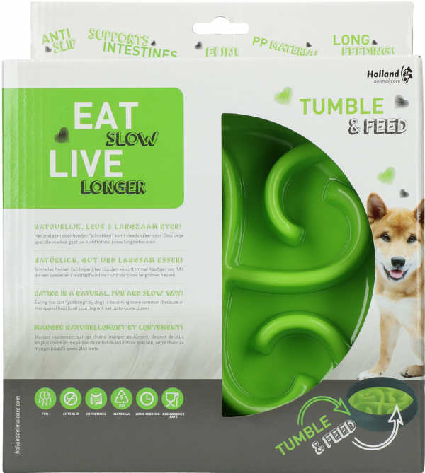 Eat Slow Live Longer Tumble Feeder Green