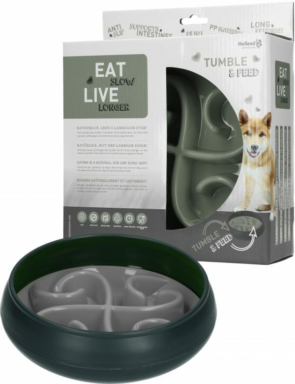 Eat Slow Live Longer Tumble Feeder Grey