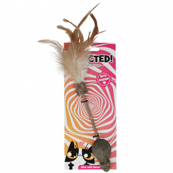 Addicted Stick with mouse and feathers