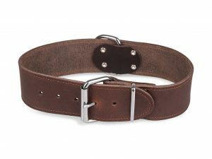 Halsband Large geolied leder bruin 55cmx40mm L