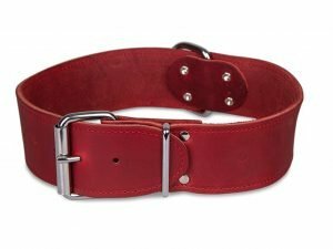 Halsband Large geolied leder rood 75cmx50mm XXL