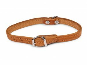 Halsband geolied leder cognac 32cmx12mm XS