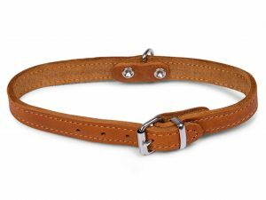 Halsband geolied leder cognac 37cmx14mm S