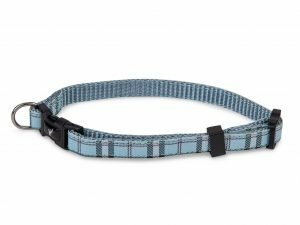 Halsband nylon Schotse Ruit blauw13-20cmx10mm XS