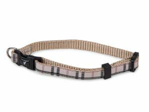 Halsband nylon Schotse Ruit beige13-20cmx10mm XS